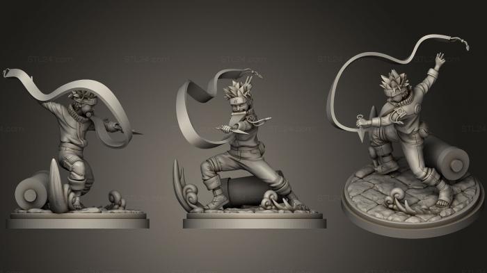 Статуэтки герои, монстры и демоны (Фигурка Наруто, STKM_1032) 3D модель для ЧПУ станка
